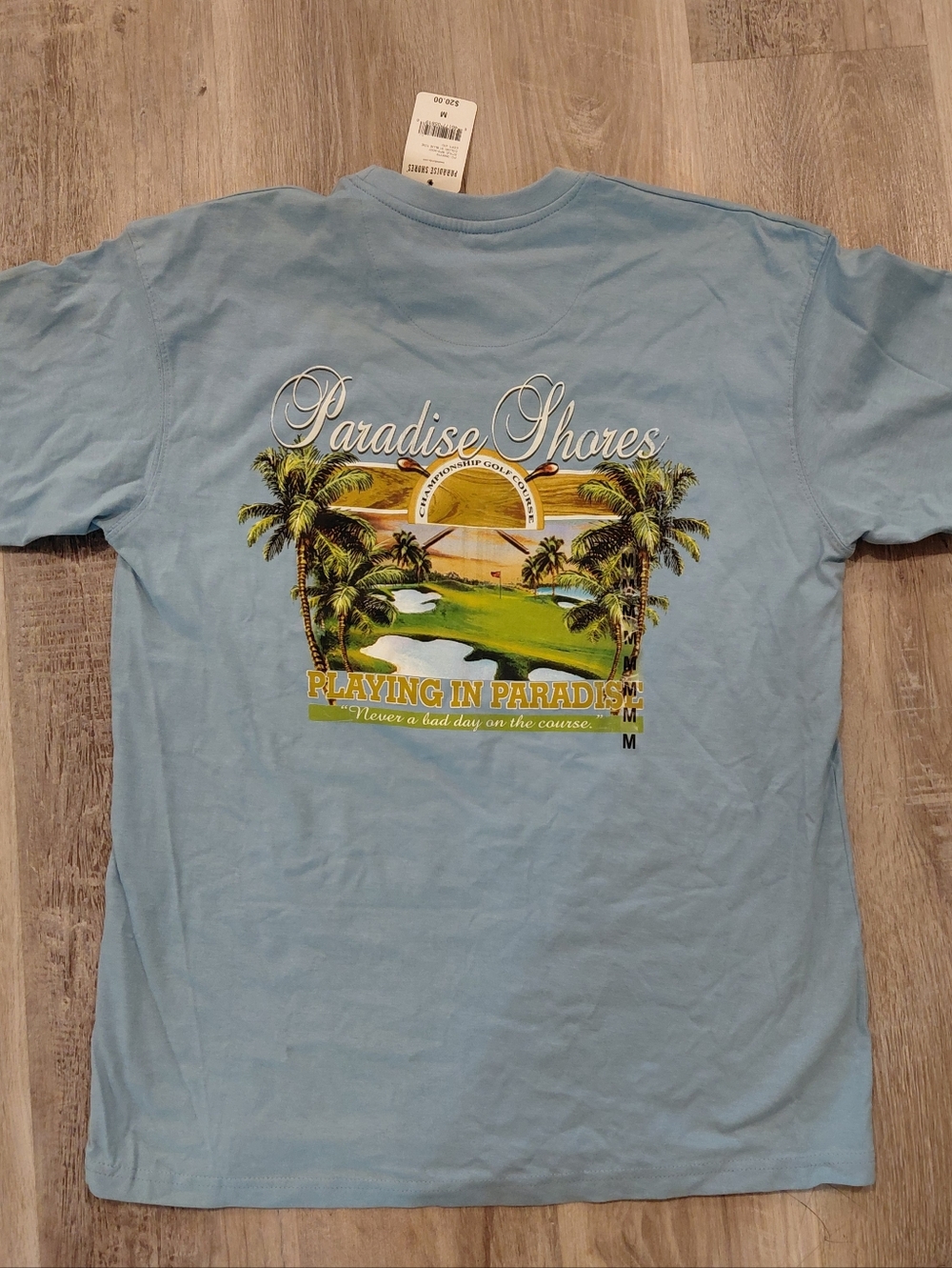 Paradise Shores Men’s Light Blue Graphic Tee